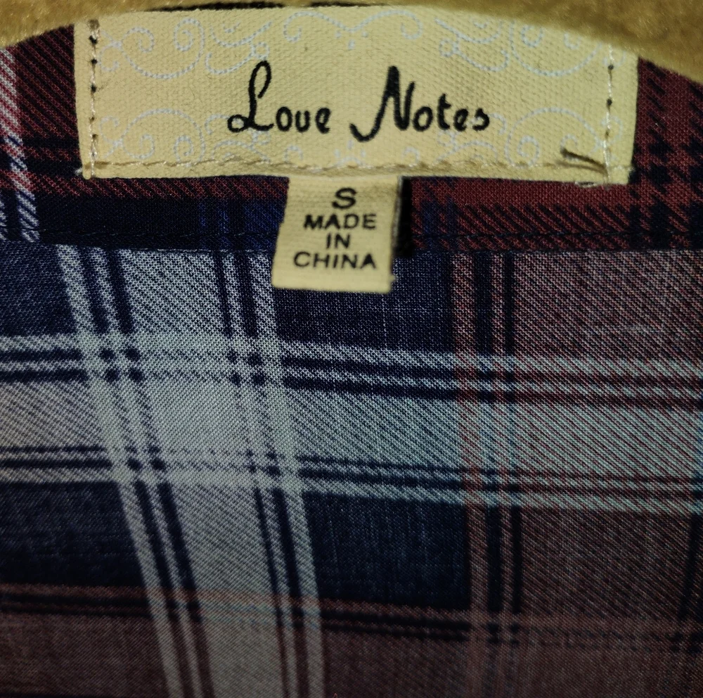 Love Notes Plaid Button-Up Shirt Dress Size Small NWOT - Picture 2 of 2